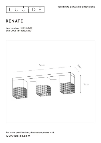 Светильник потолочный Renate 21123/03/02 Lucide чёрный матовый золото на 3 лампы, основание чёрное матовое золото в стиле современный фото 5